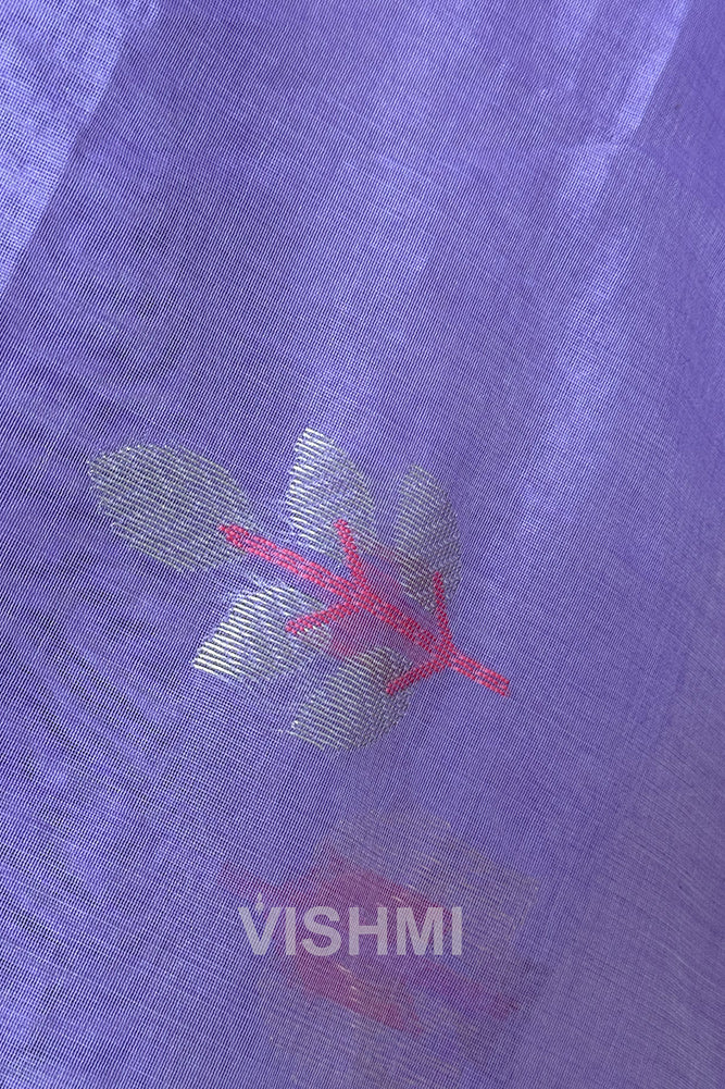 Lavendar Handloom Chanderi Silk Cotton Saree