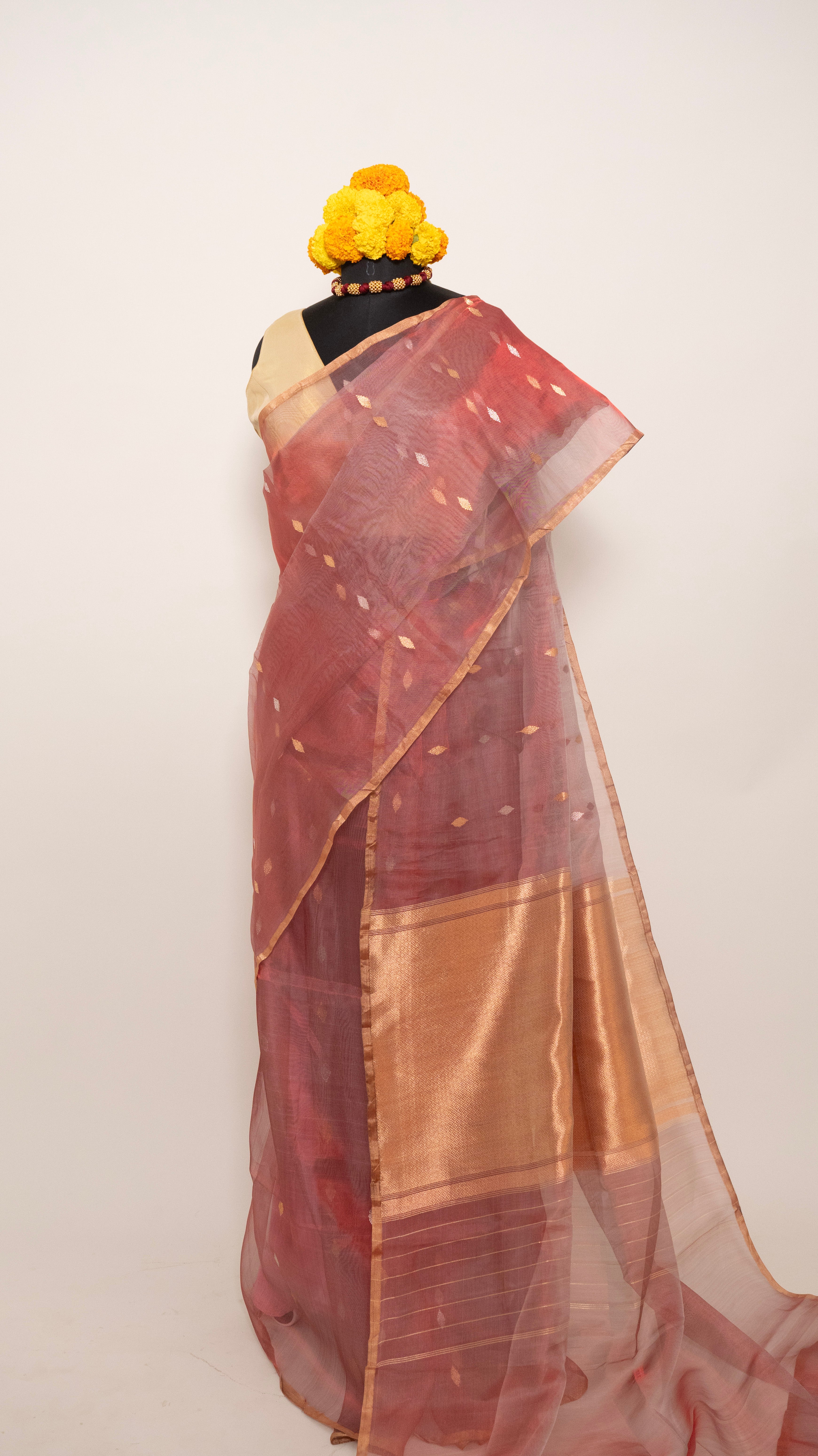 Red Tissue Silk Handloom Banarasi Saree