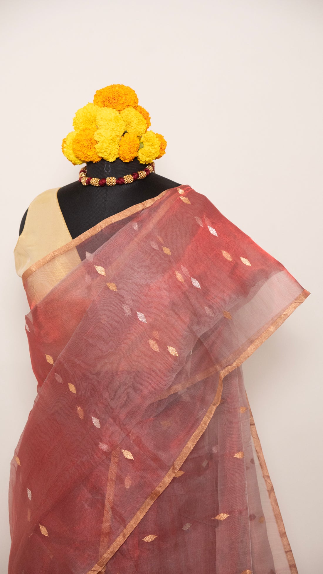 Red Tissue Silk Handloom Banarasi Saree