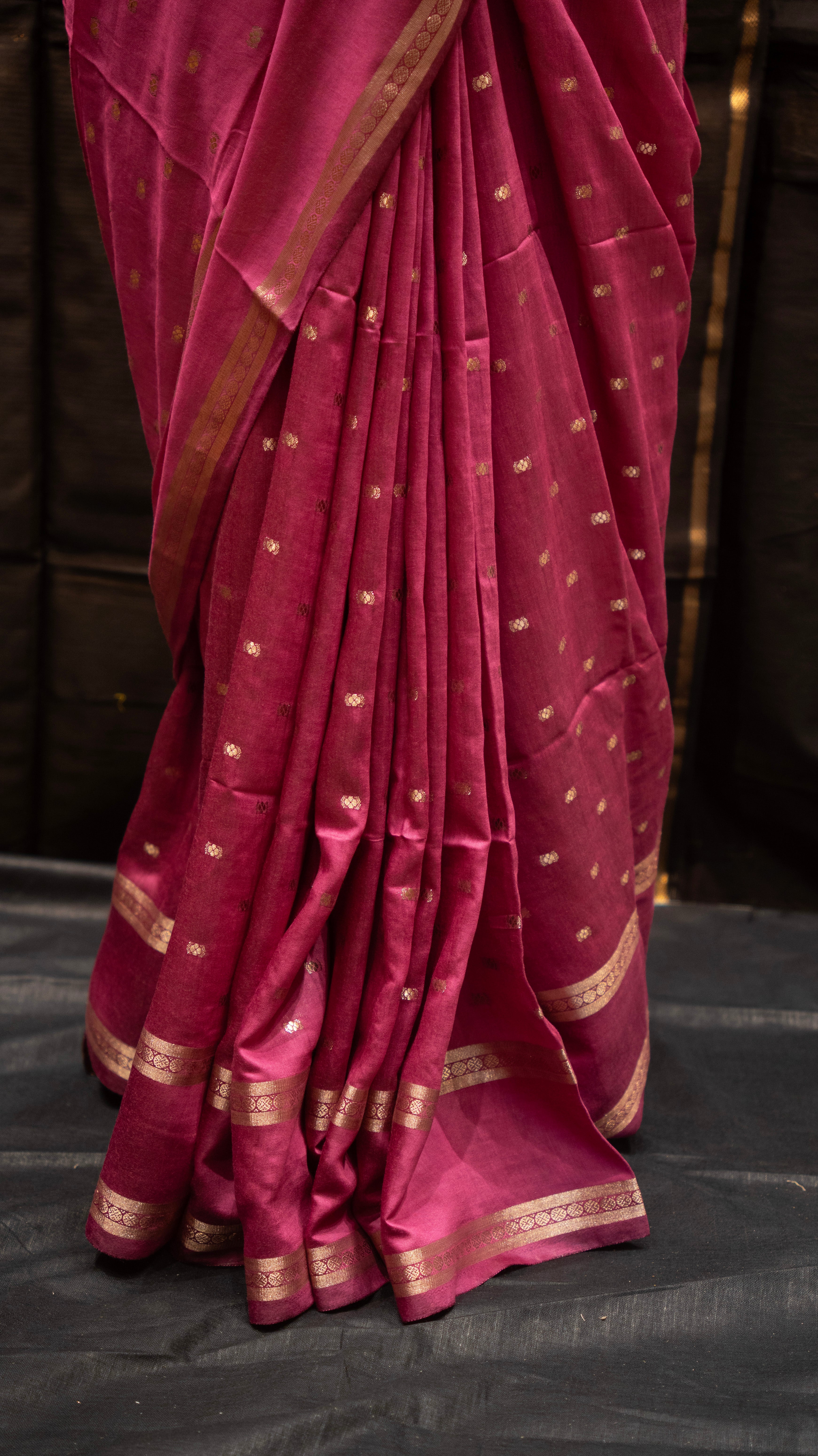 Pink Natural Art Silk Butti Saree