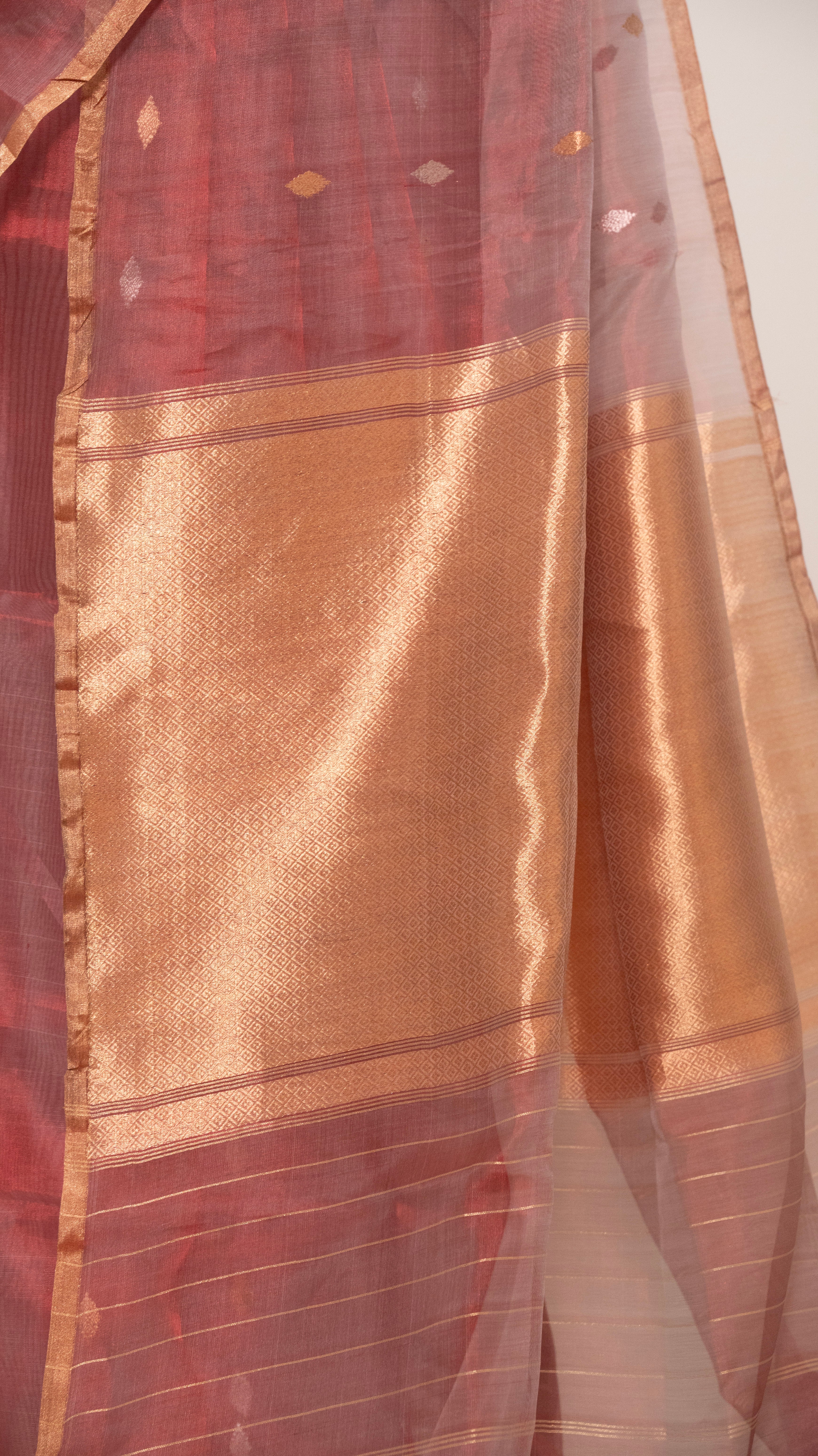 Red Tissue Silk Handloom Banarasi Saree