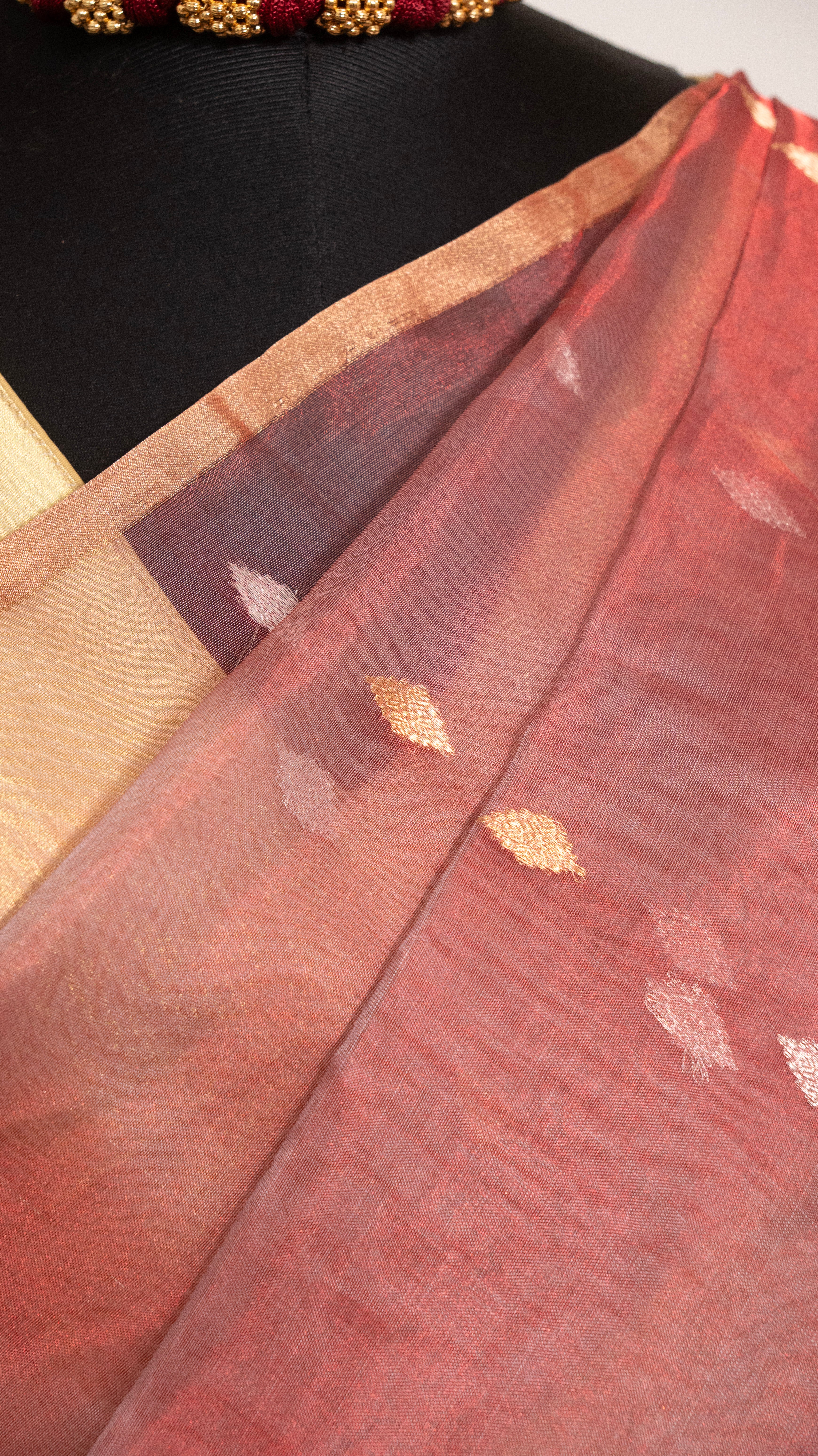 Red Tissue Silk Handloom Banarasi Saree
