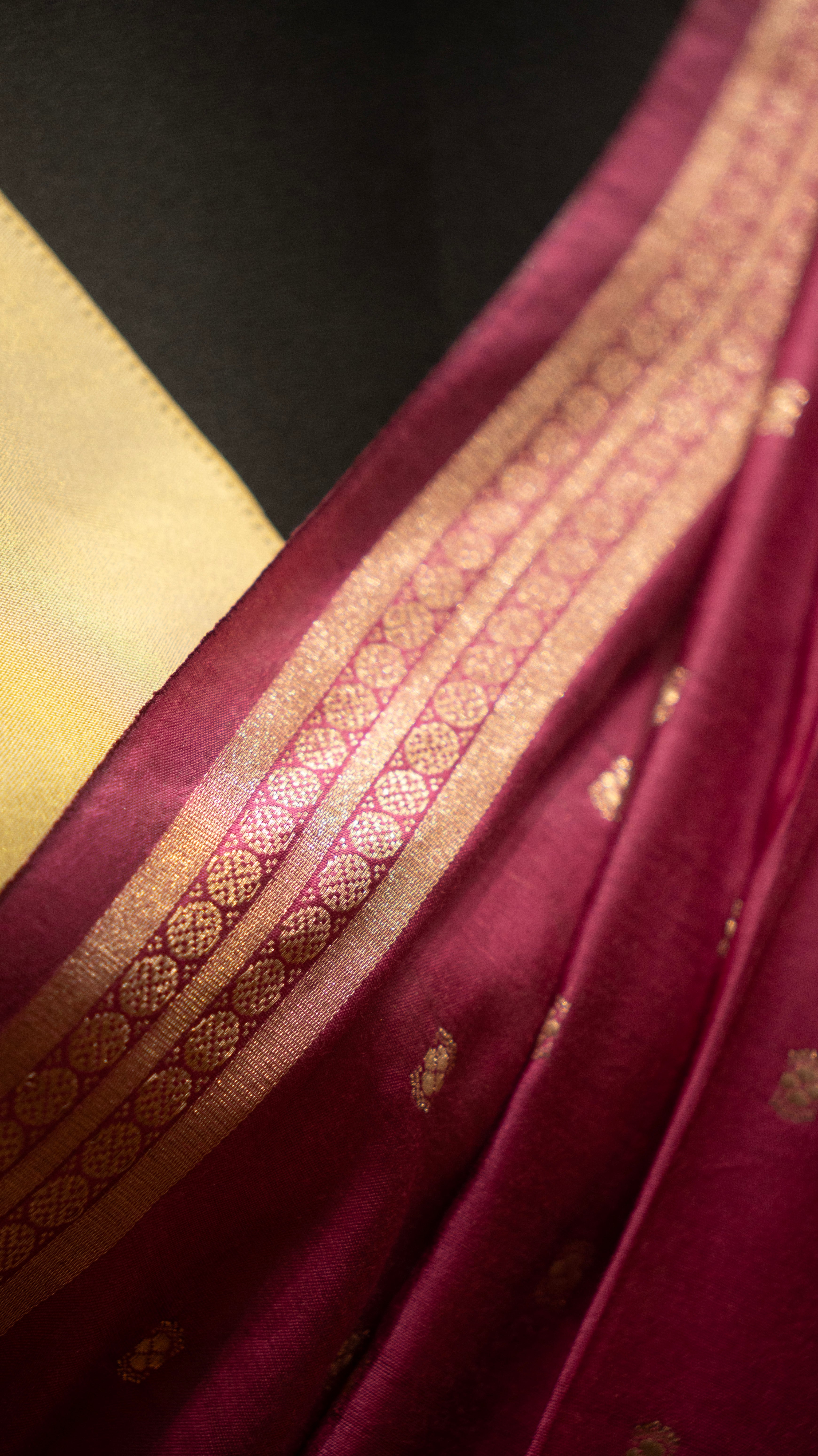 Pink Natural Art Silk Butti Saree