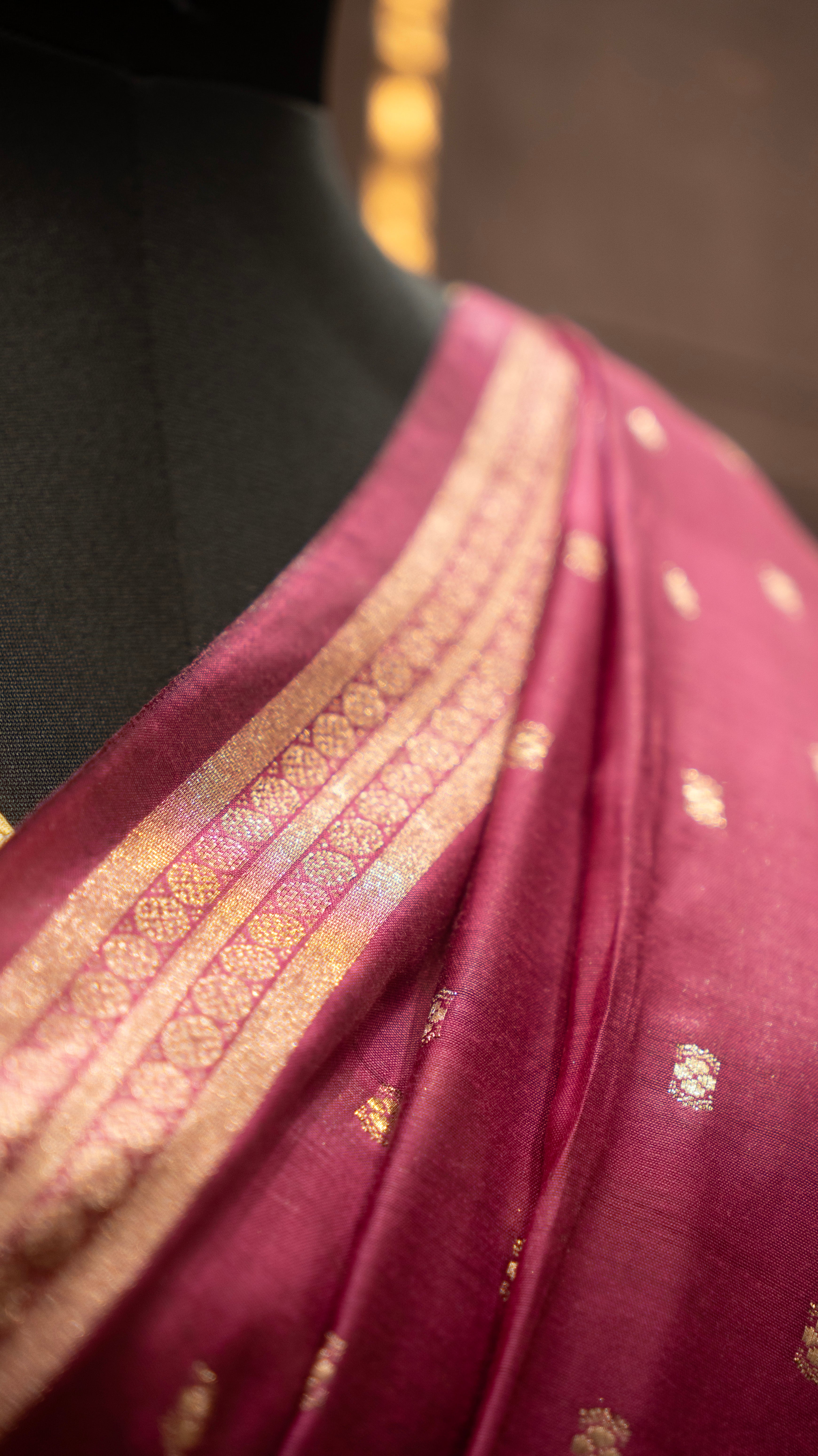 Pink Natural Art Silk Butti Saree