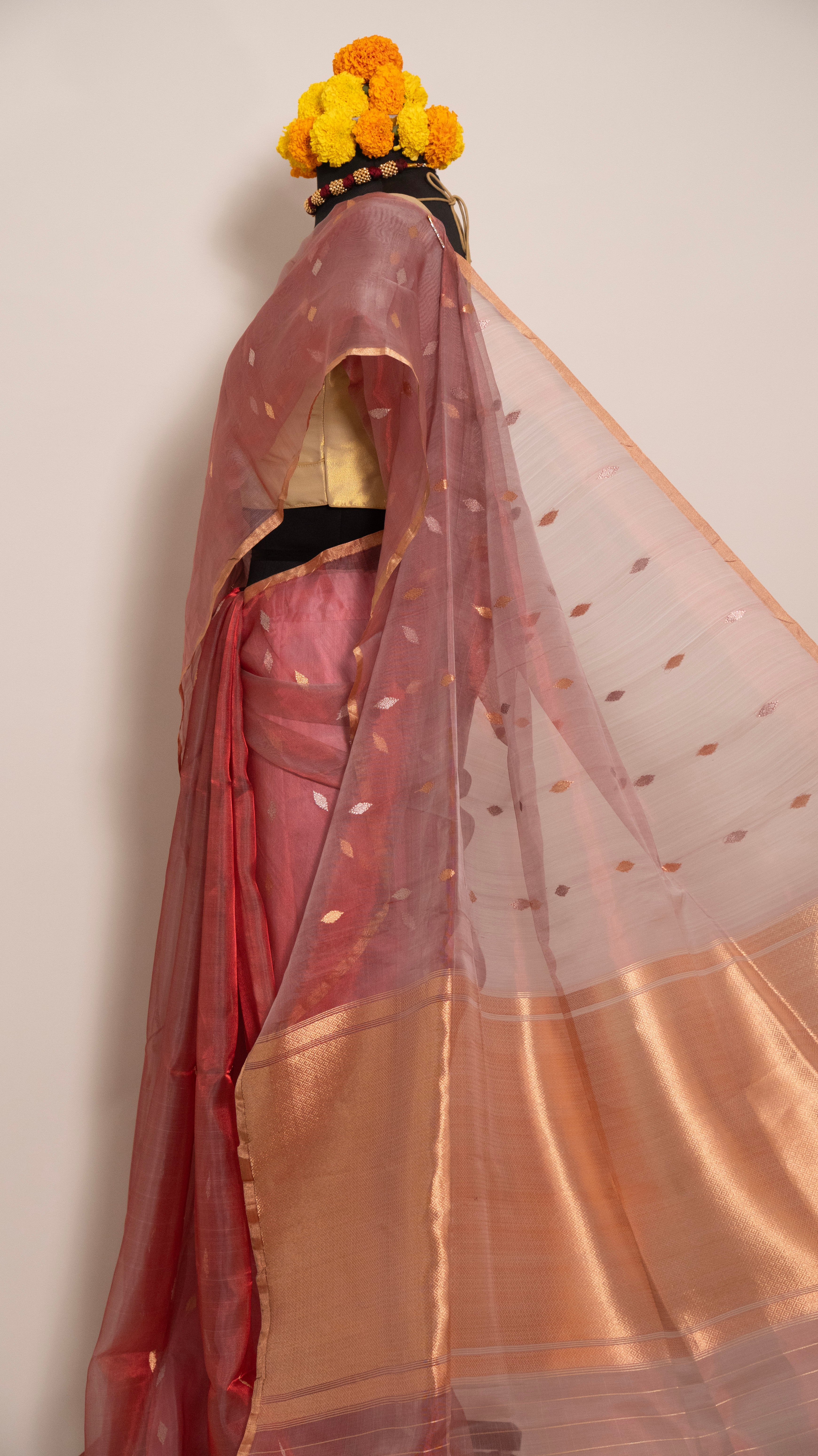 Red Tissue Silk Handloom Banarasi Saree