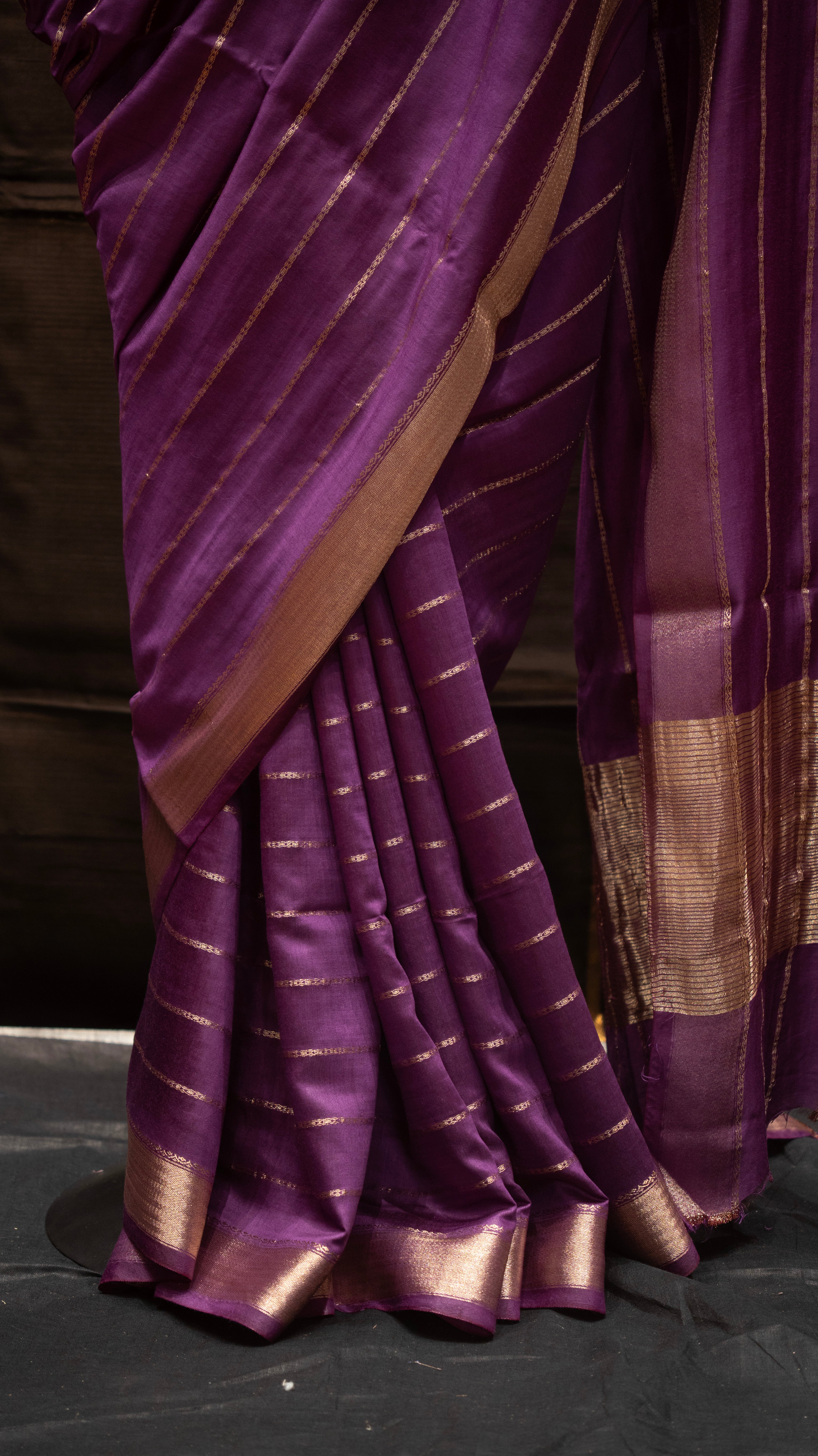 Purple Natural Art Silk Butti Saree