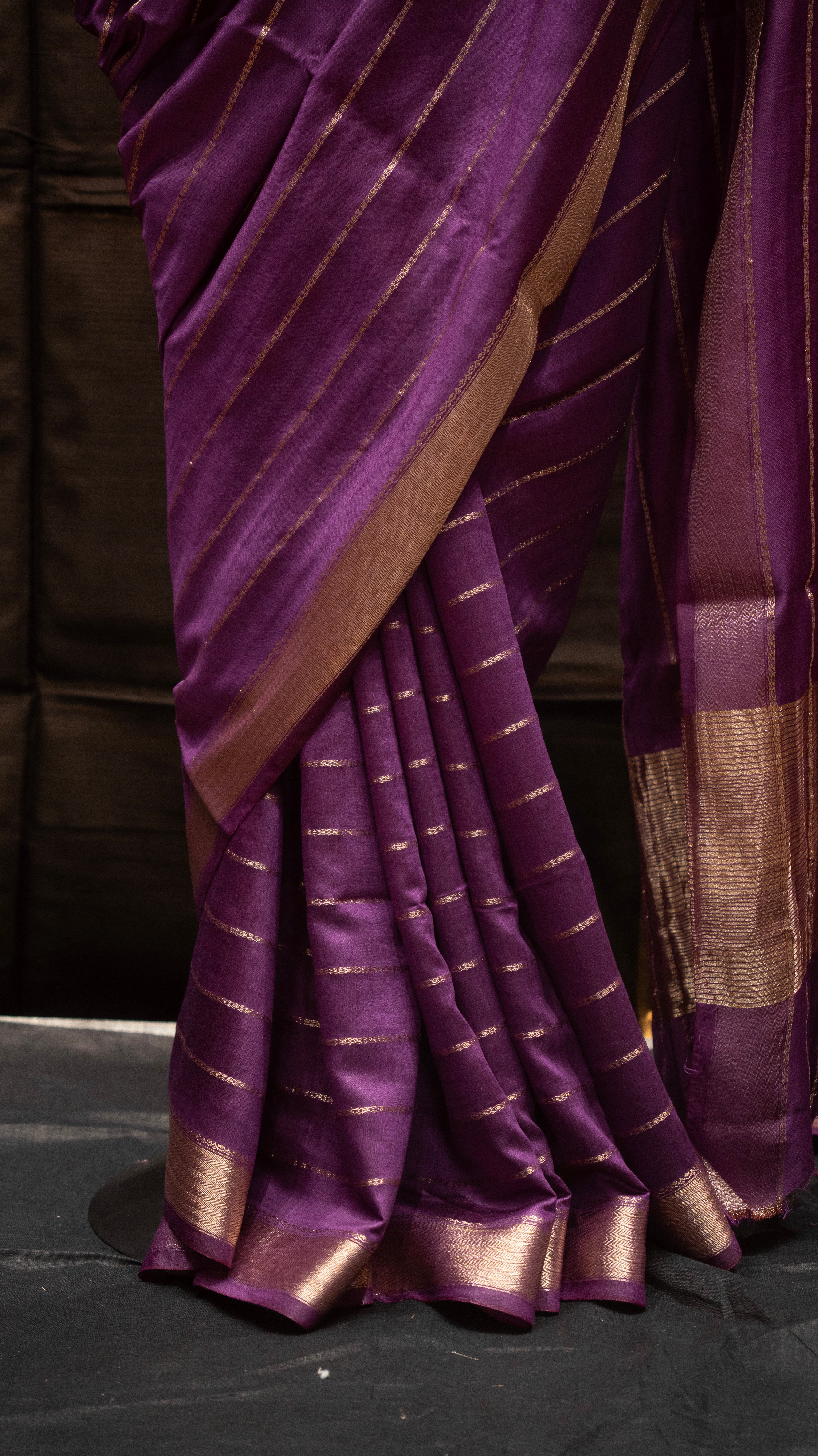 Purple Natural Art Silk Butti Saree