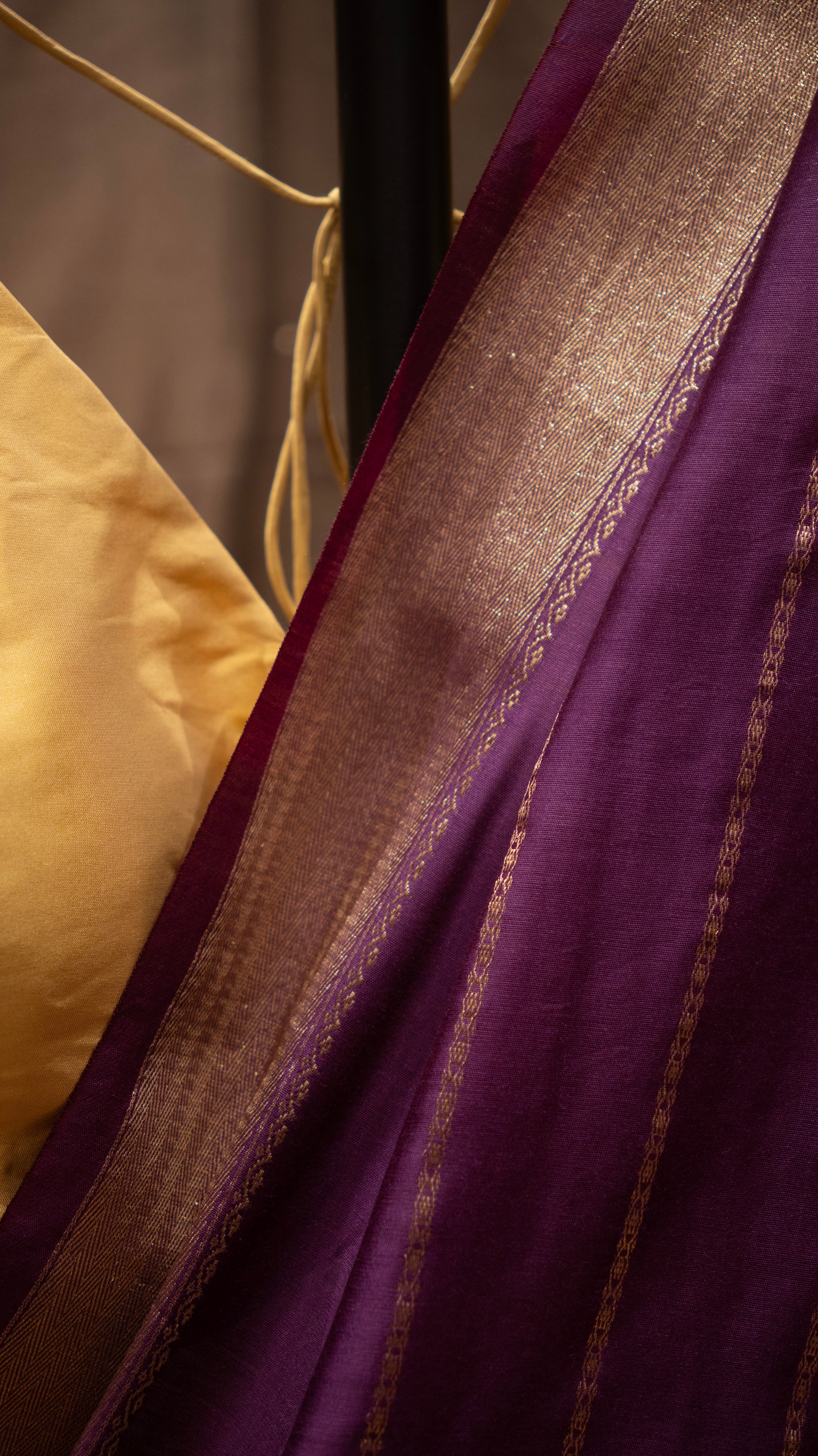 Purple Natural Art Silk Butti Saree