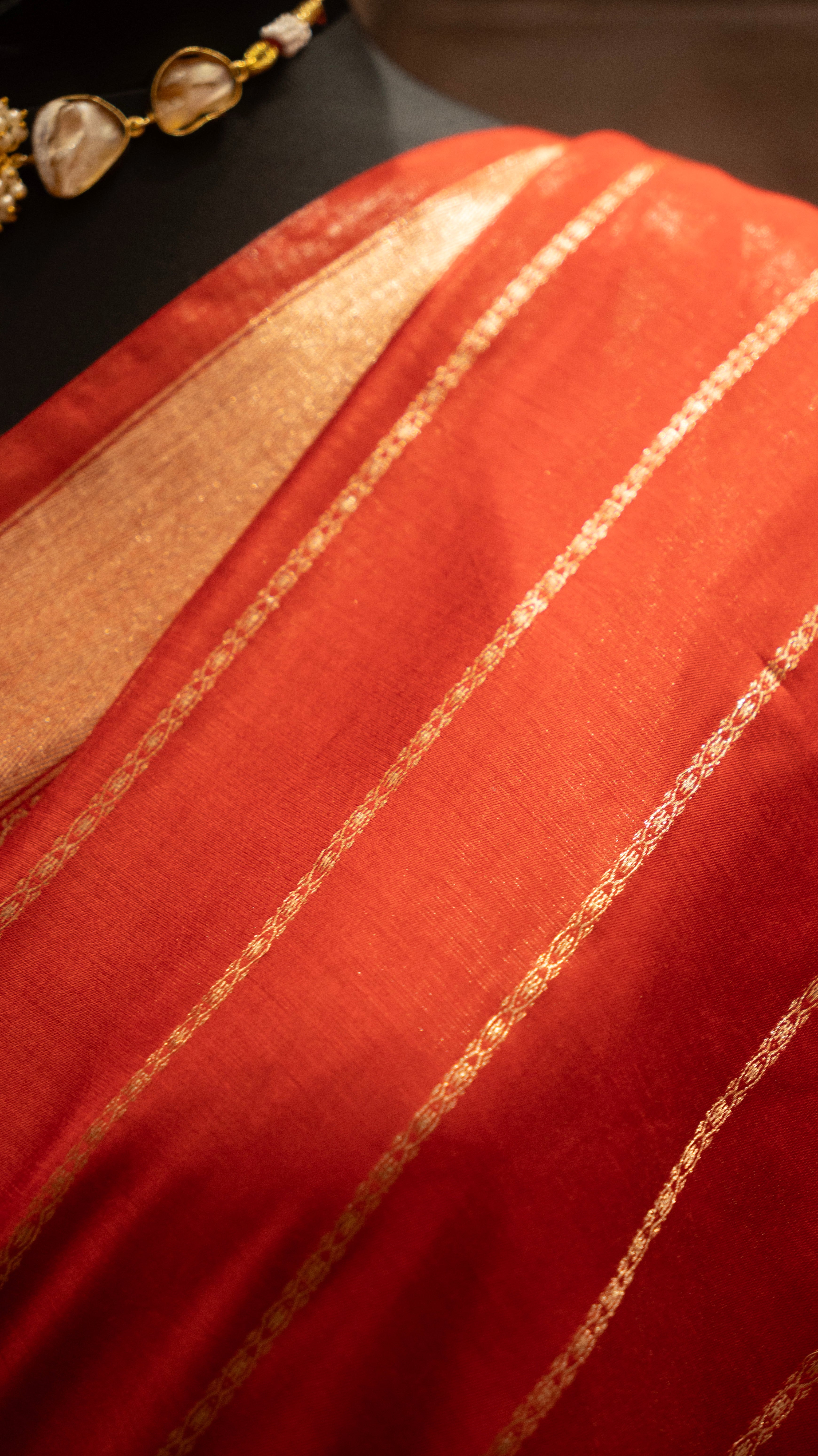 Red Natural Art Silk Butti Saree