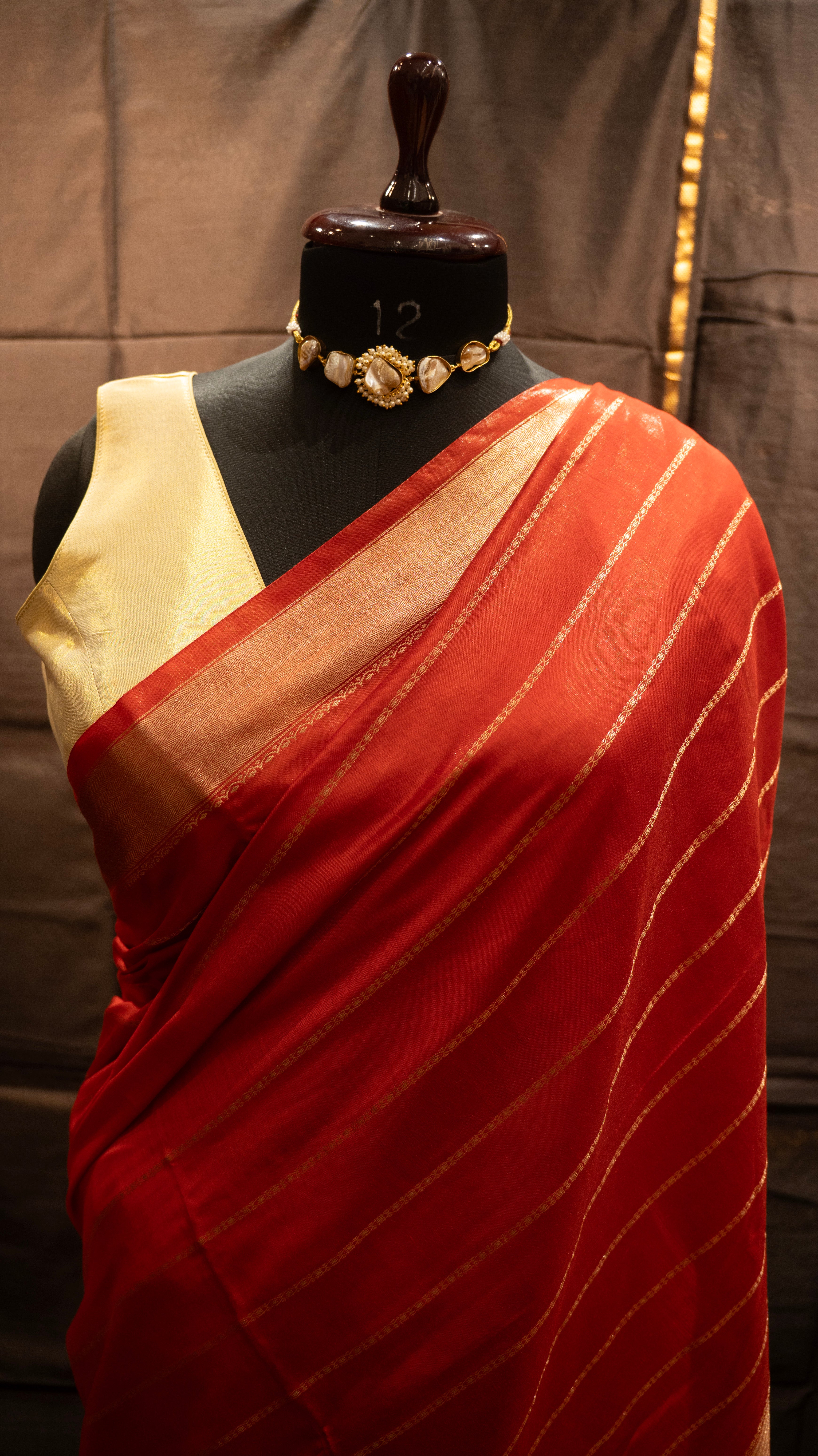 Red Natural Art Silk Butti Saree