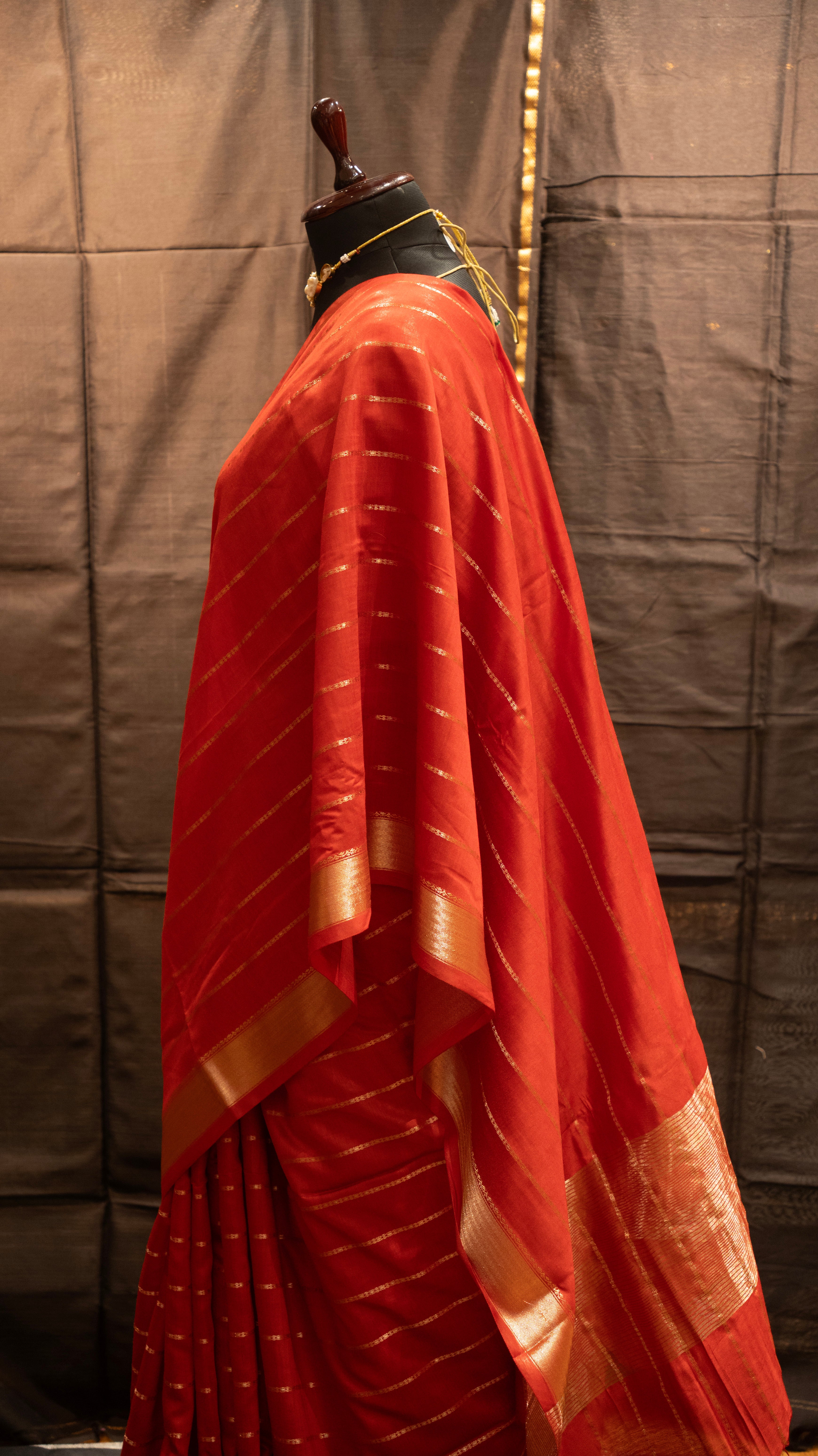 Red Natural Art Silk Butti Saree