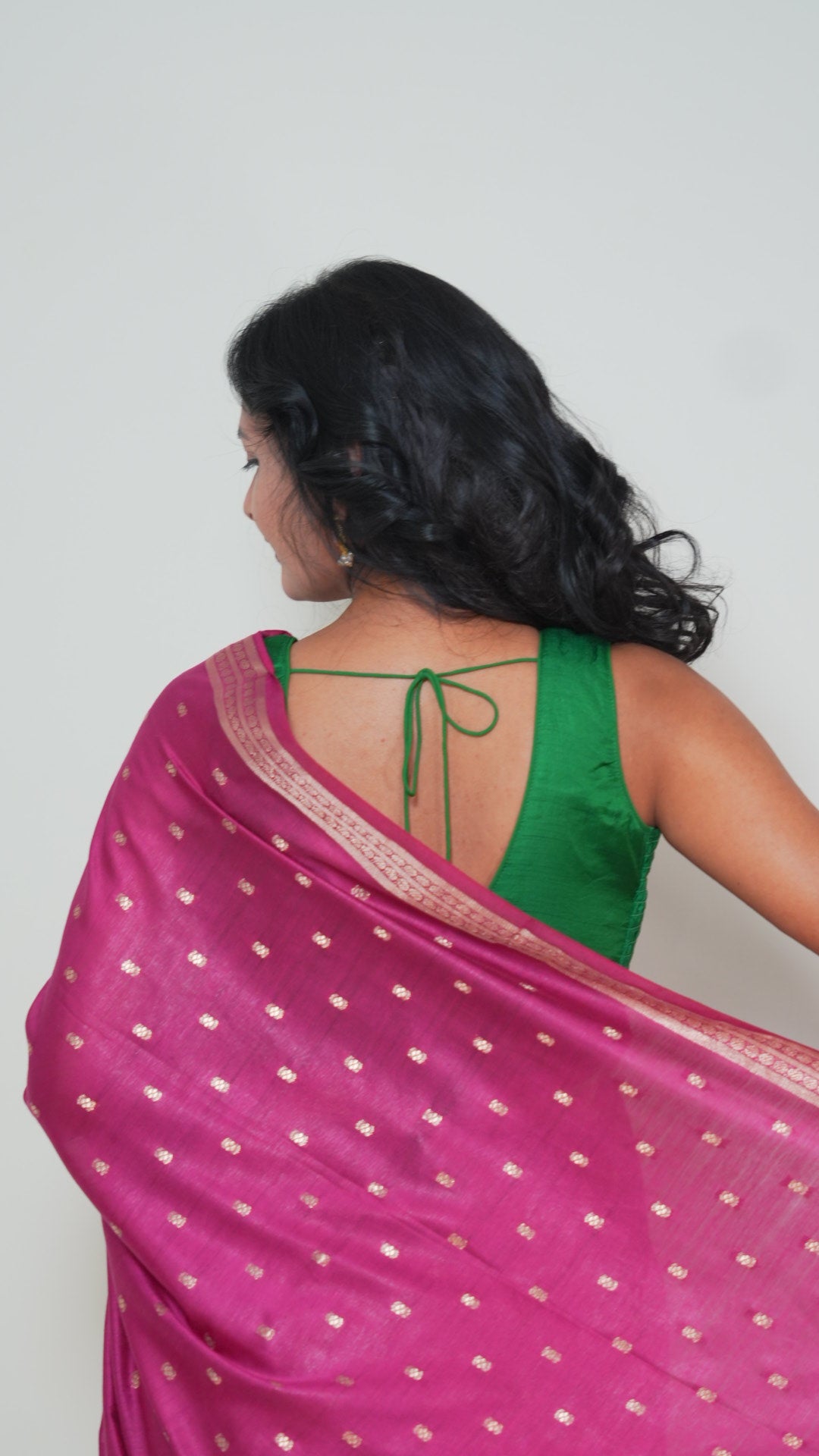 Dark Pink Natural Art Silk Butti Saree