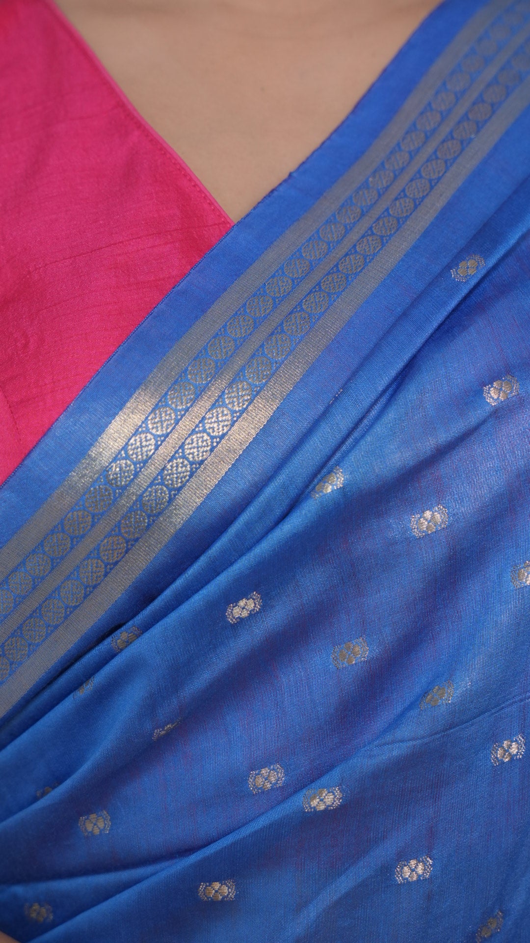 Blue Natural Art Silk Butti Sarees
