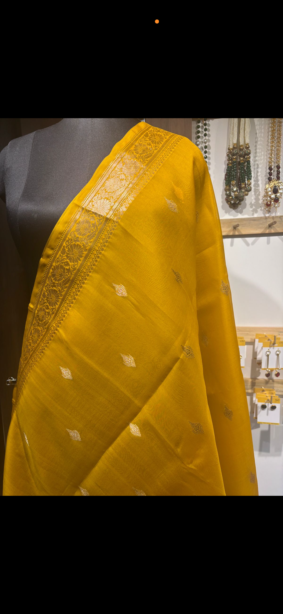 Mustard yellow Kora Silk Kadwa Sona Roopa Banarasi Saree