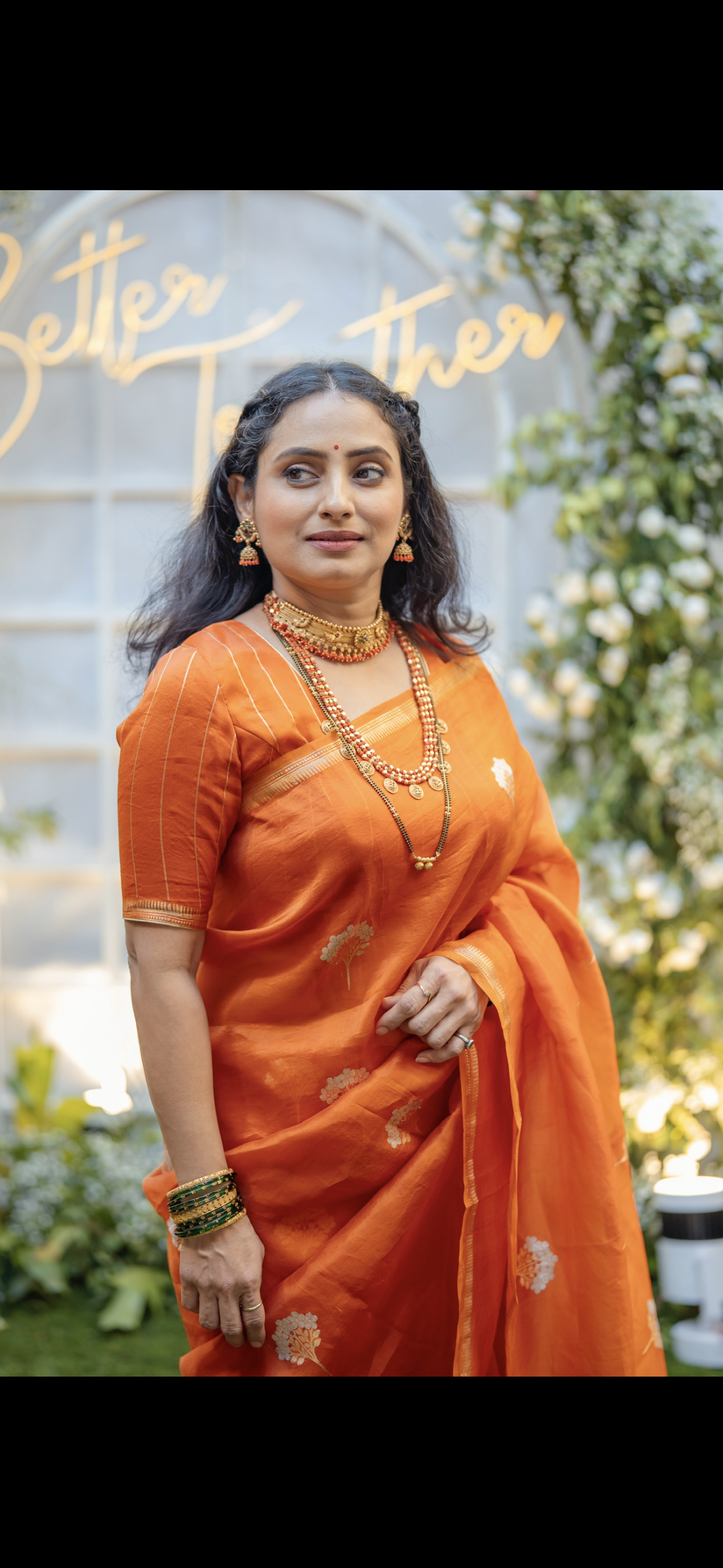 Orange Handloom Pure Kora Silk Brocade pallu Banarasi Saree