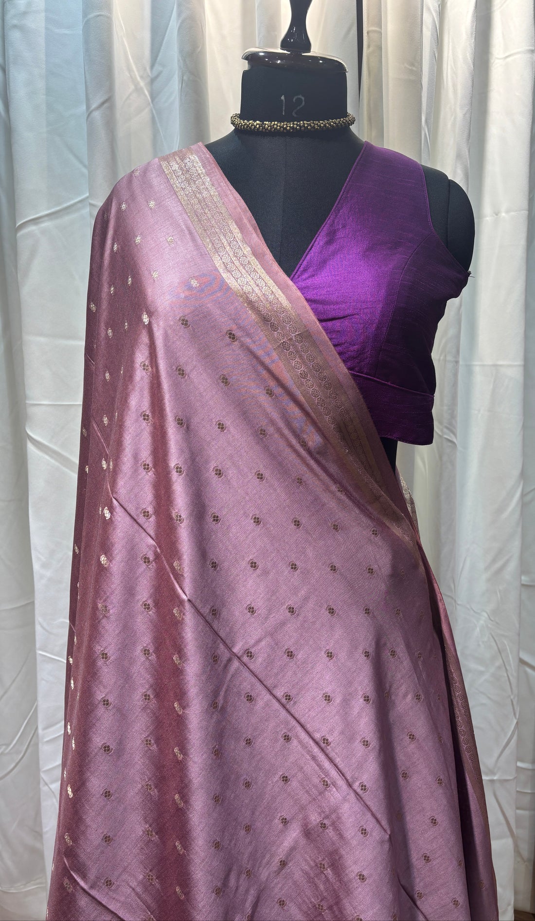 Dusty Pink Natural Art Silk Butti Saree