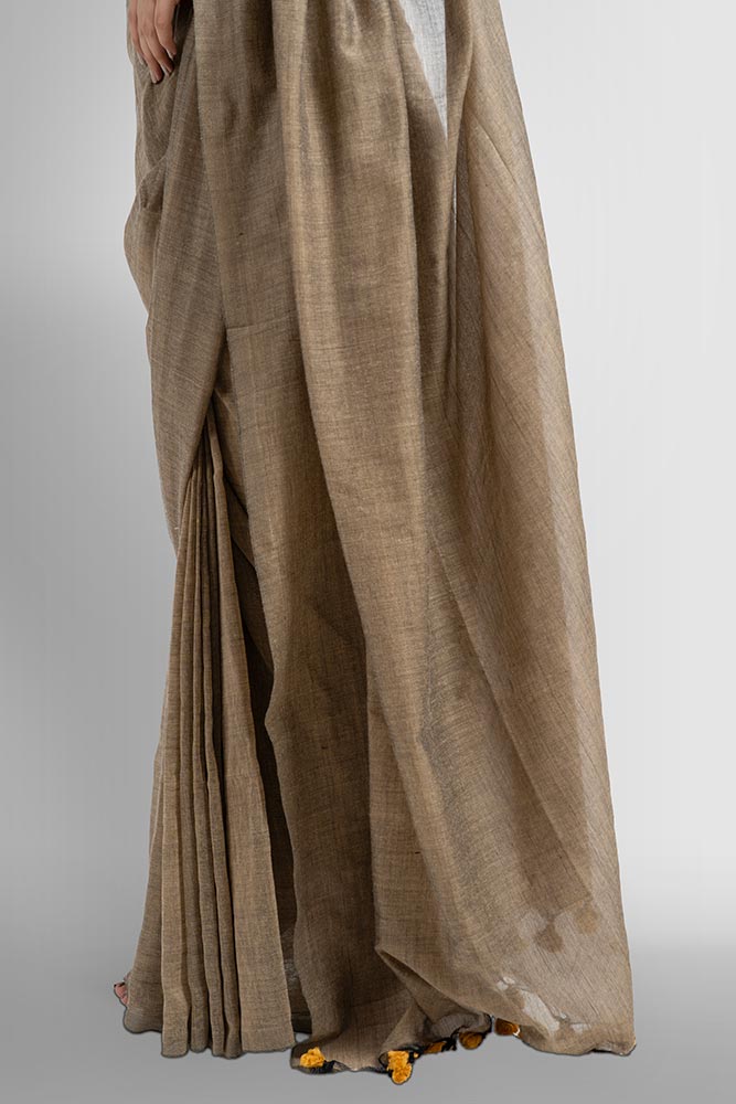 Khaki Plain Cotton handloom