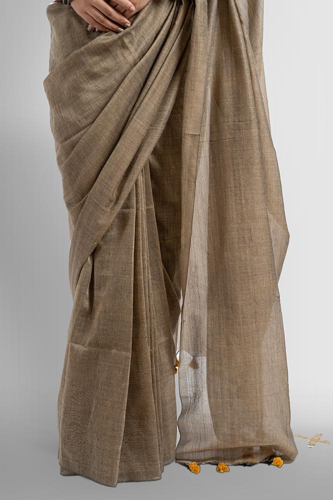 Khaki Plain Cotton handloom