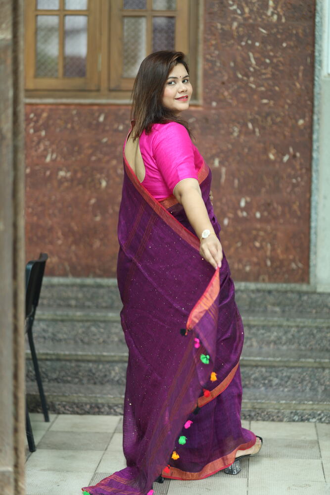 Purple Sequence Linen