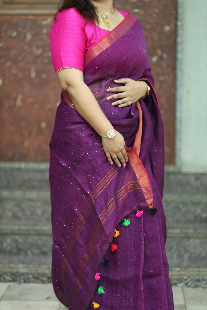 Purple Sequence Linen