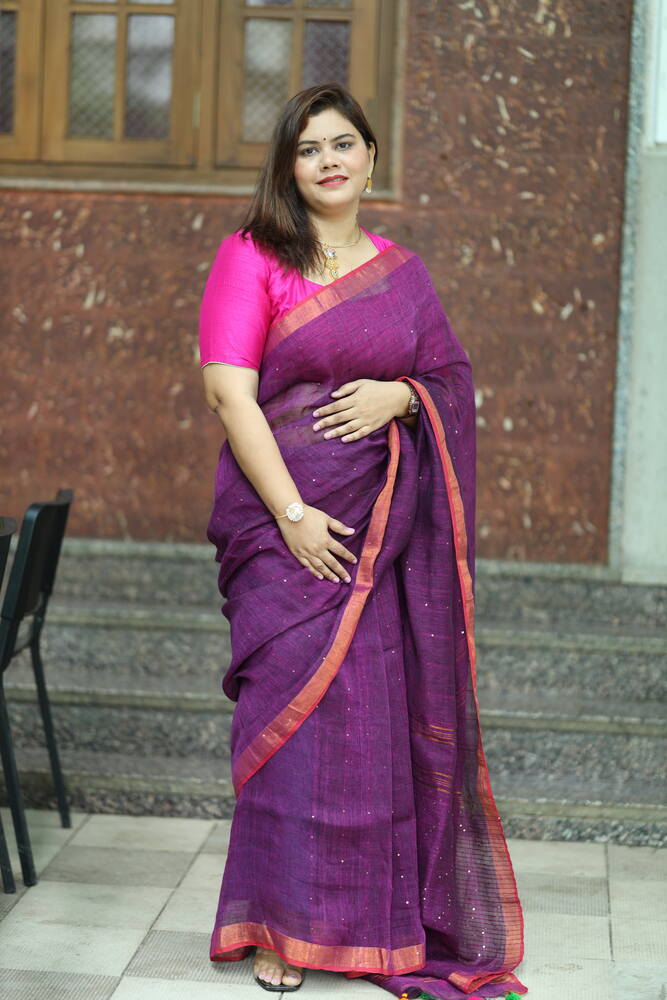 Purple Sequence Linen
