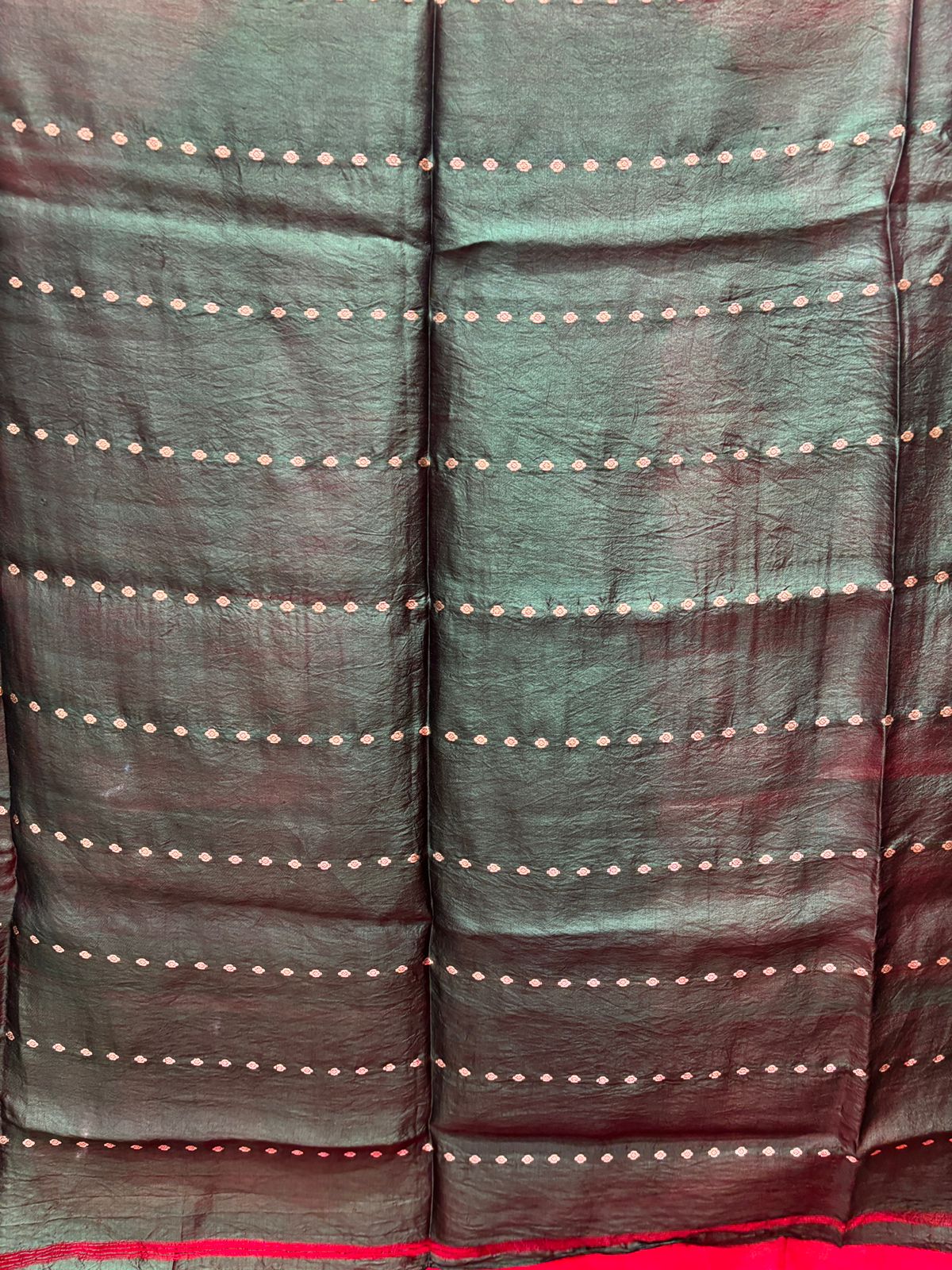 Bold  Red Pure Silk Kadwa Gold zari butti  Banarasi Saree