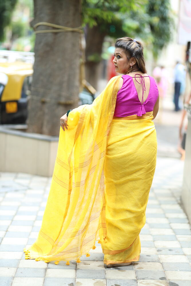 Yellow Sequence Linen